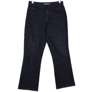 Lauren Ralph Lauren Bootcut Jeans Womens Size 10 Black‎ High Rise Beaded Stretch